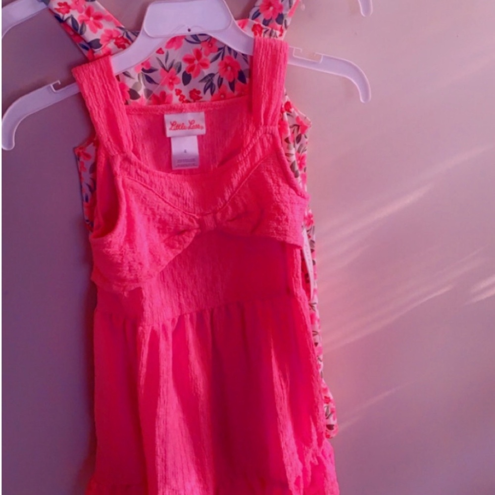 Little Girl Pink and Floral Dress set two pack Size: 4